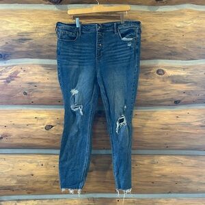 Old Navy Rockstar Super Skinny High Rise Secret Slim Pockets Button Fly